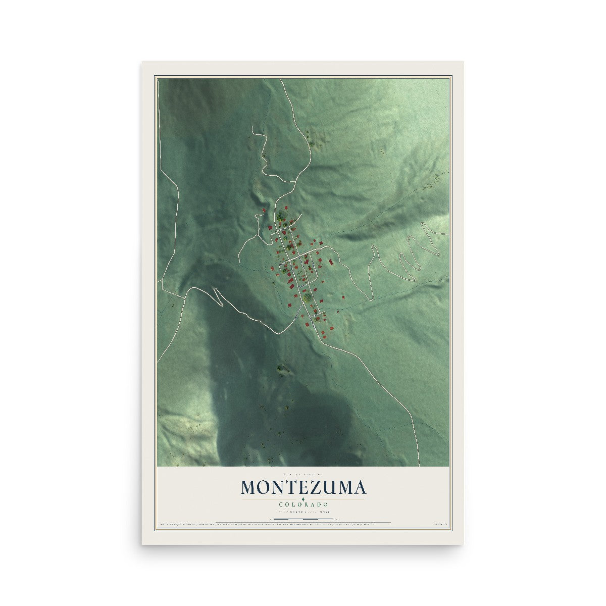 Map of Montezuma, Colorado, 12 x 18 inch unframed archival matte print