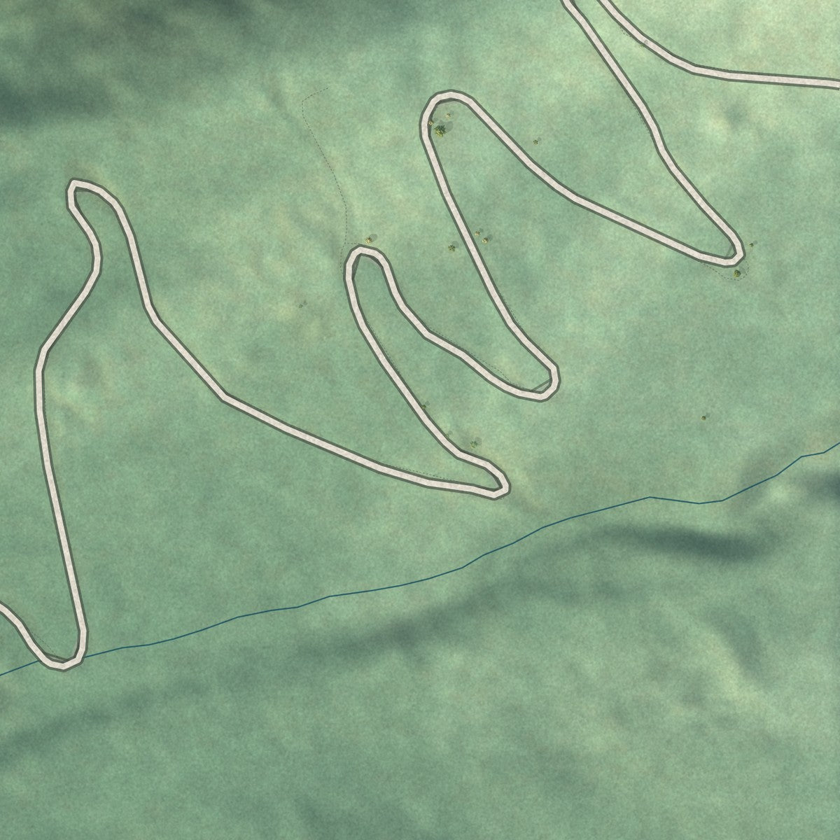 Second close-up of the map of Montezuma, Colorado print showing more streets and buildings