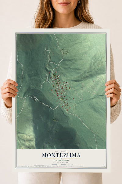 Map of Montezuma, Colorado, 18 x 24 inch unframed archival matte print