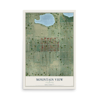 Map of Mountain View, Colorado, 12 x 18 inch unframed archival matte print