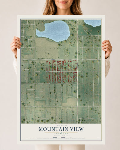 Map of Mountain View, Colorado, 24 x 36 inch unframed archival matte print