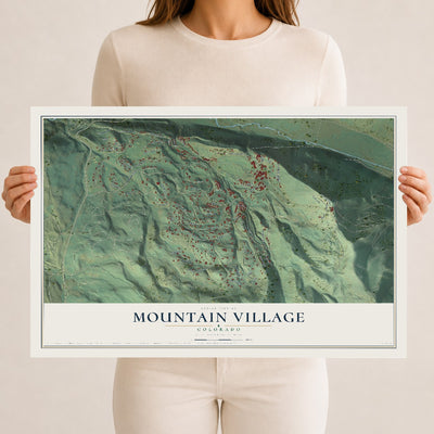 Map of Mountain Village, Colorado, 12 x 18 inch unframed archival matte print