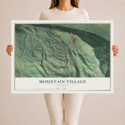 Map of Mountain Village, Colorado, 24 x 36 inch unframed archival matte print