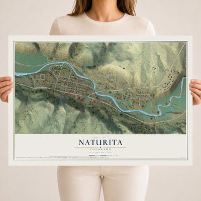 Map of Naturita, Colorado, 18 x 24 inch unframed archival matte print
