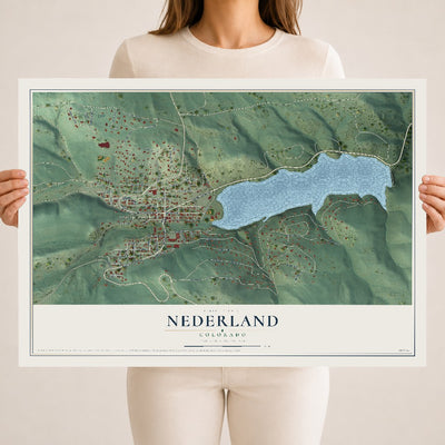 Map of Nederland, Colorado, 18 x 24 inch unframed archival matte print