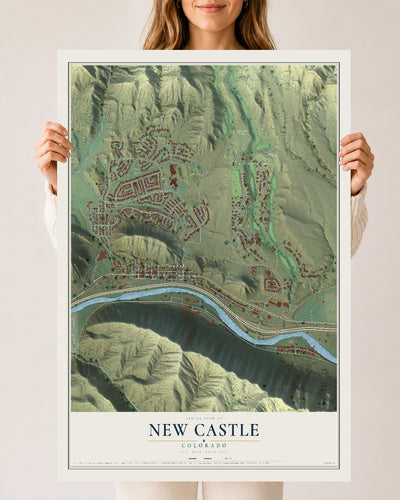 Map of New Castle, Colorado, 24 x 36 inch unframed archival matte print