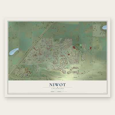 Niwot, Colorado map print, the full design