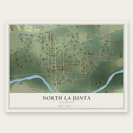 North La Junta, Colorado map print, the full design