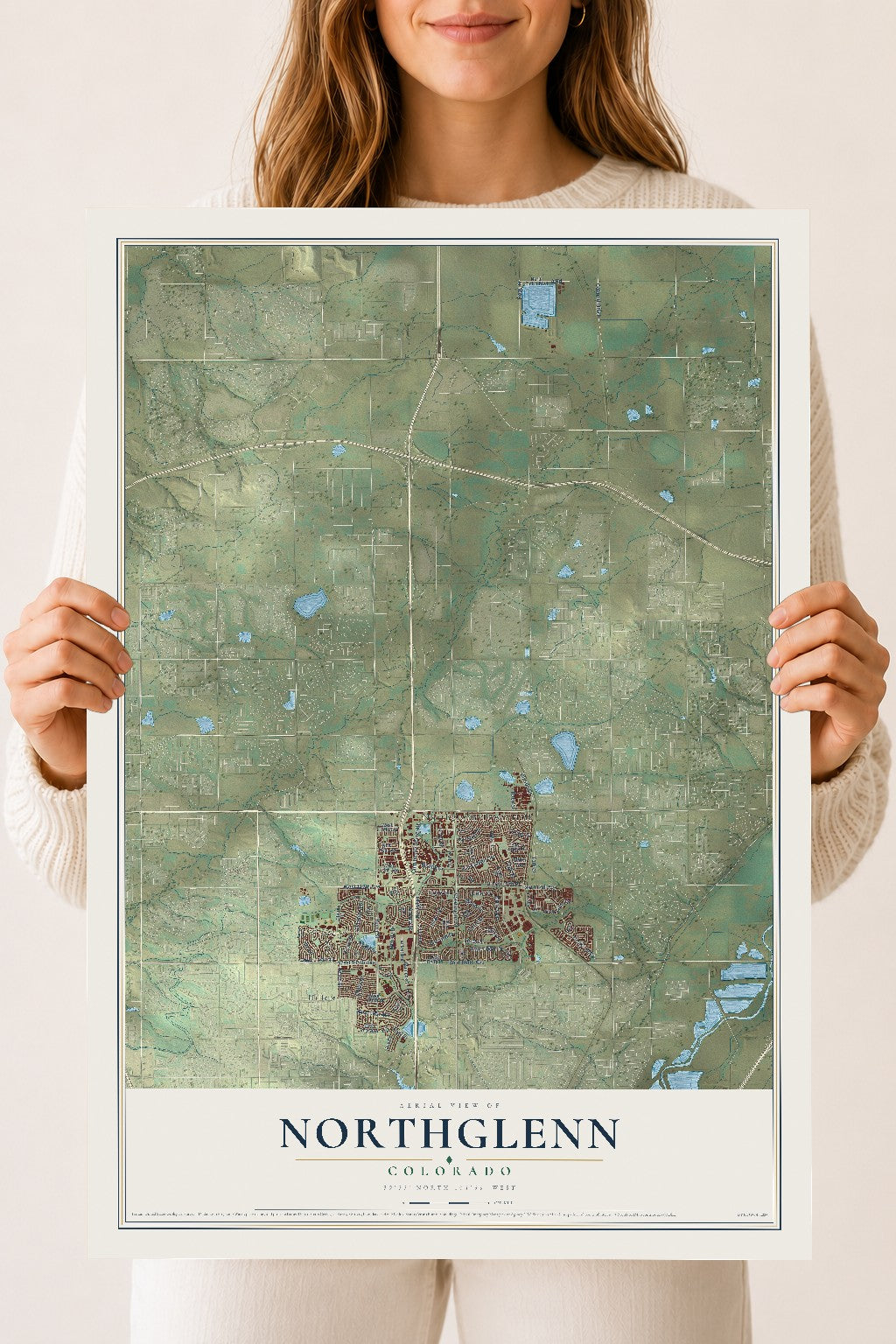 Map of Northglenn, Colorado, 18 x 24 inch unframed archival matte print