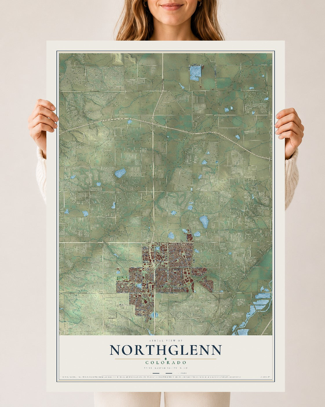 Map of Northglenn, Colorado, 24 x 36 inch unframed archival matte print