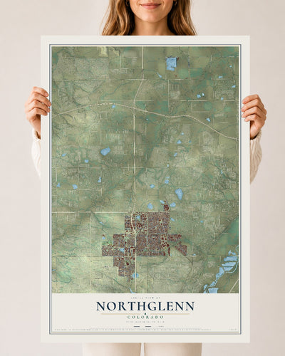 Map of Northglenn, Colorado, 24 x 36 inch unframed archival matte print