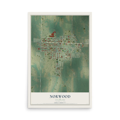 Map of Norwood, Colorado, 12 x 18 inch unframed archival matte print