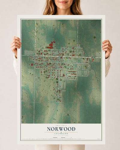 Map of Norwood, Colorado, 24 x 36 inch unframed archival matte print