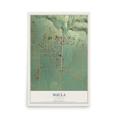 Map of Nucla, Colorado, 12 x 18 inch unframed archival matte print