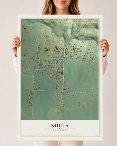 Map of Nucla, Colorado, 24 x 36 inch unframed archival matte print