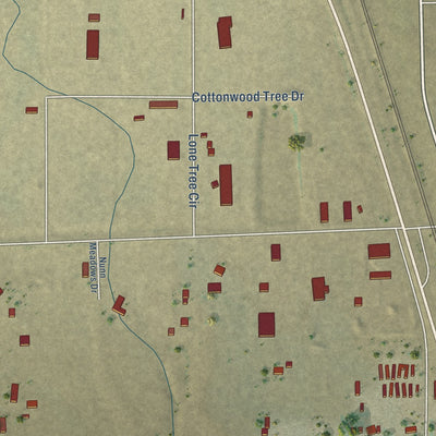 Second close-up of the map of Nunn, Colorado print showing more streets and buildings