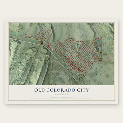 Old Colorado City, Colorado map print, the full design