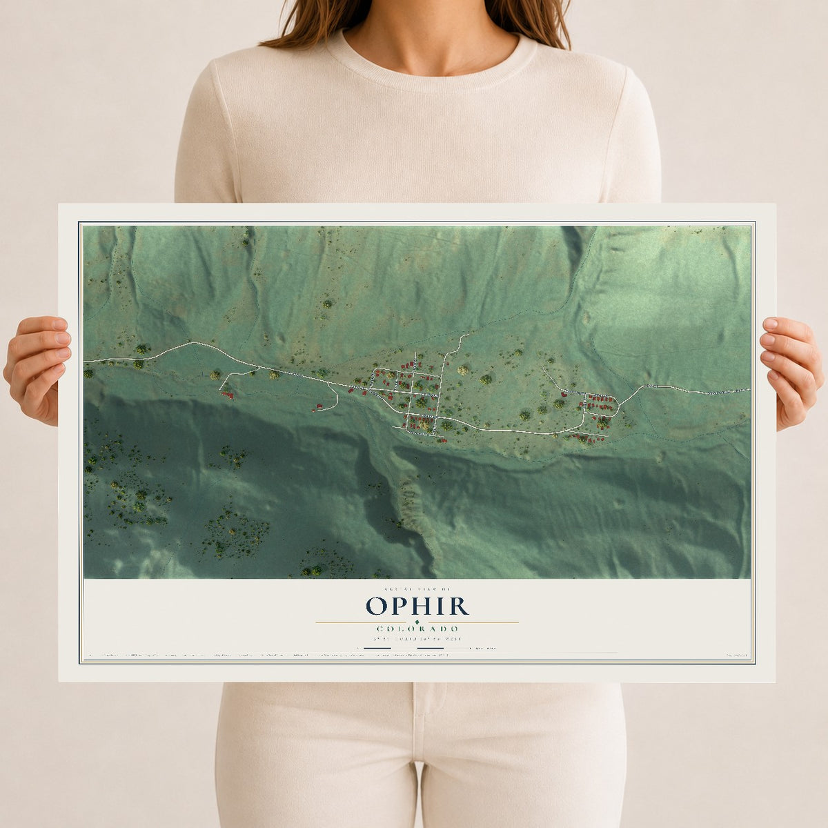 Map of Ophir, Colorado, 12 x 18 inch unframed archival matte print