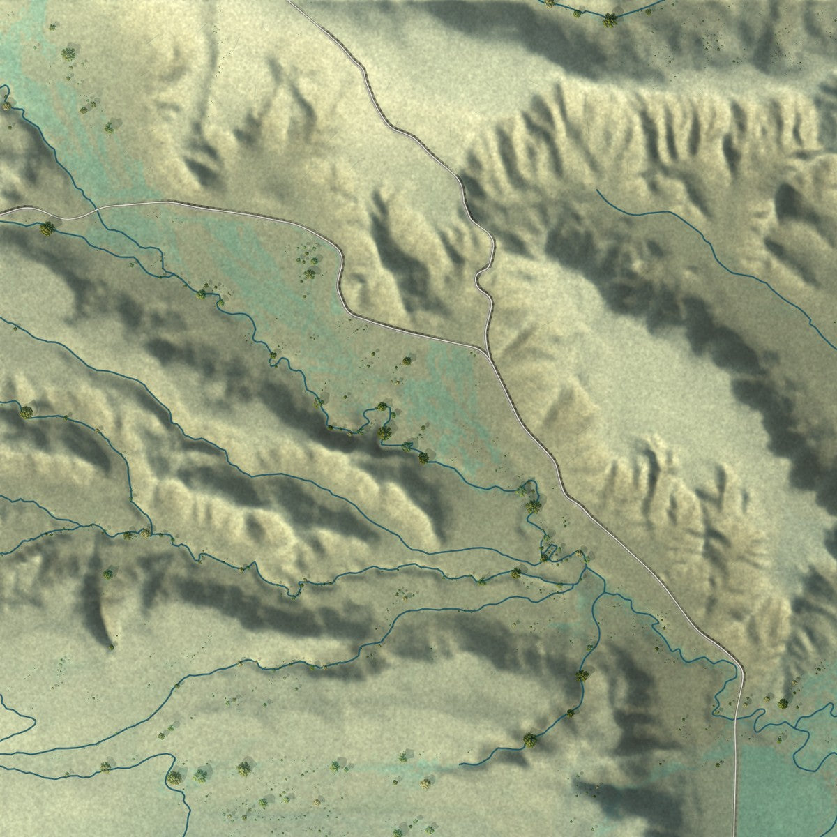 Second close-up of the map of Orchard City, Colorado print showing more streets and buildings