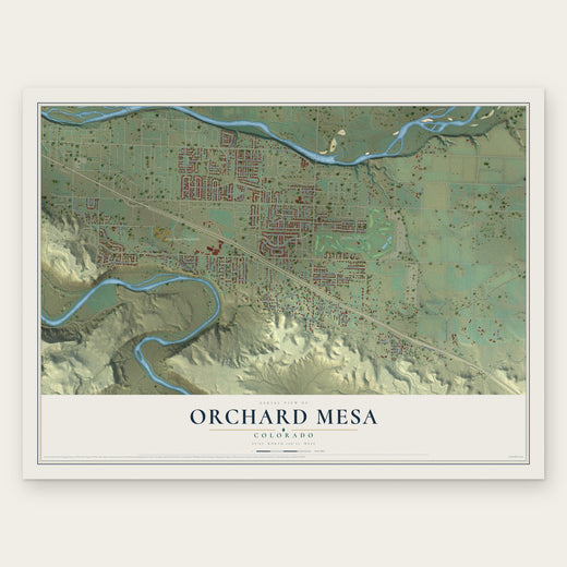 Orchard Mesa, Colorado map print, the full design