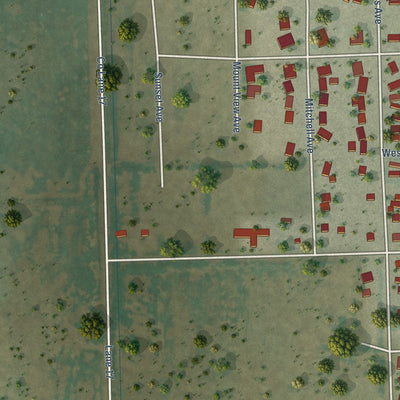 Second close-up of the map of Ordway, Colorado print showing more streets and buildings