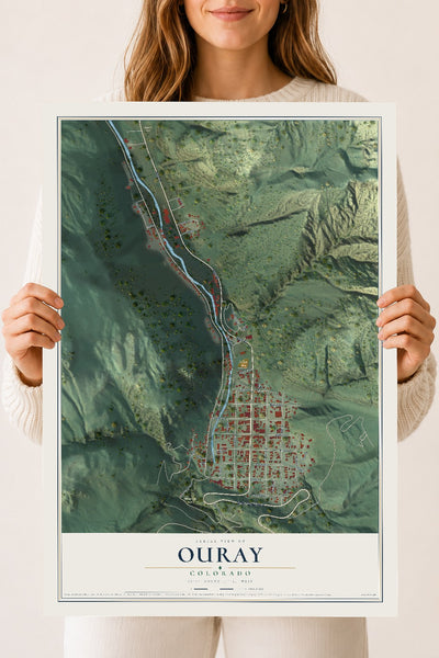 Map of Ouray, Colorado, 18 x 24 inch unframed archival matte print