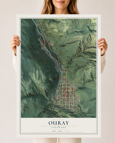 Map of Ouray, Colorado, 24 x 36 inch unframed archival matte print