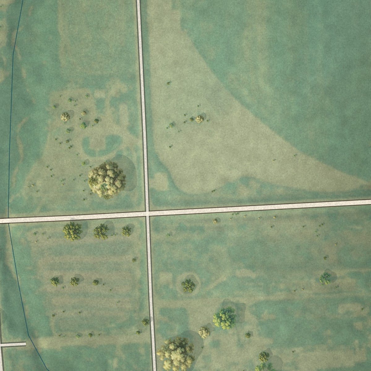 Second close-up of the map of Ovid, Colorado print showing more streets and buildings