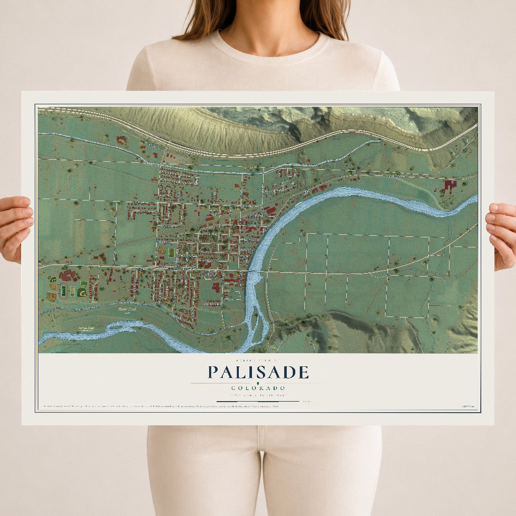 Map of Palisade, Colorado, 18 x 24 inch unframed archival matte print