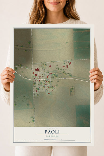 Map of Paoli, Colorado, 18 x 24 inch unframed archival matte print