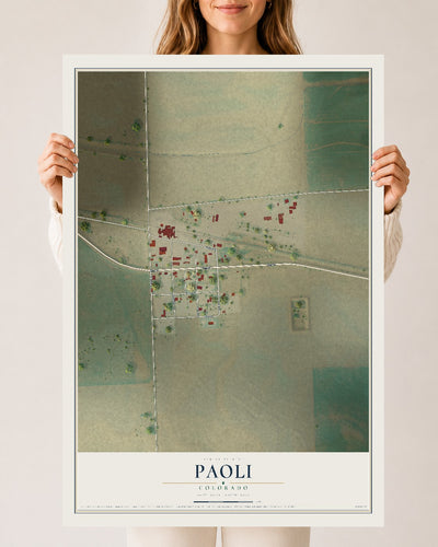 Map of Paoli, Colorado, 24 x 36 inch unframed archival matte print