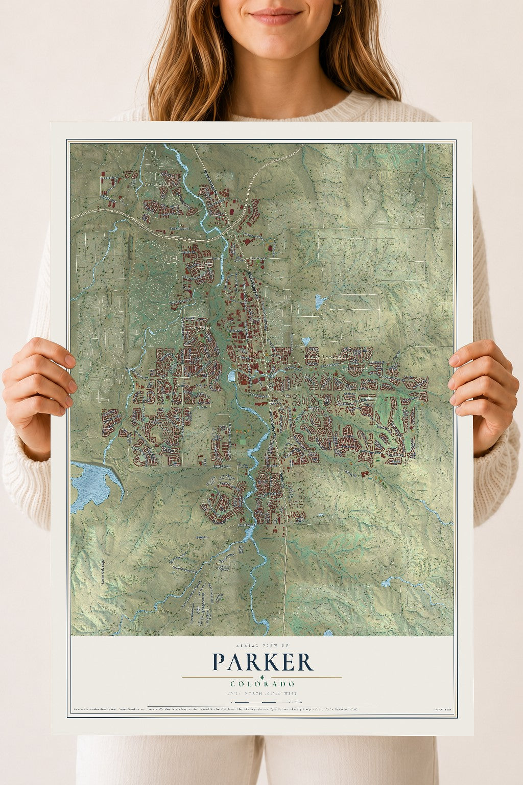 Map of Parker, Colorado, 18 x 24 inch unframed archival matte print