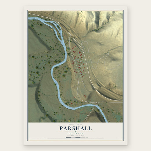 Parshall, Colorado map print, the full design