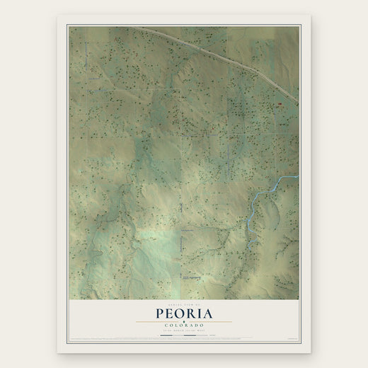 Peoria, Colorado map print, the full design