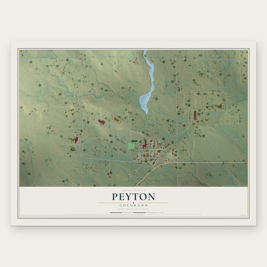 Peyton, Colorado map print, the full design