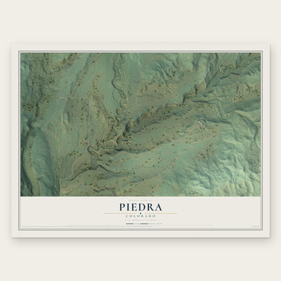 Piedra, Colorado map print, the full design