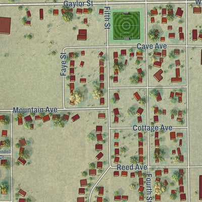 Close-up of the map of Pierce, Colorado print showing street and building detail
