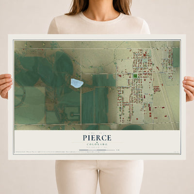 Map of Pierce, Colorado, 18 x 24 inch unframed archival matte print