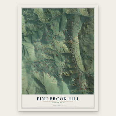 Pine Brook Hill, Colorado map print, the full design