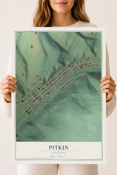 Map of Pitkin, Colorado, 18 x 24 inch unframed archival matte print