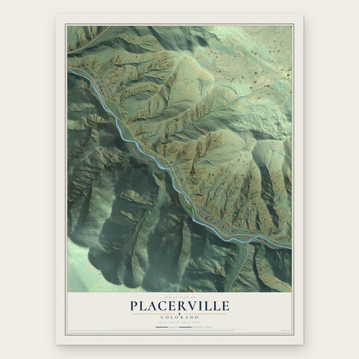 Placerville, Colorado map print, the full design