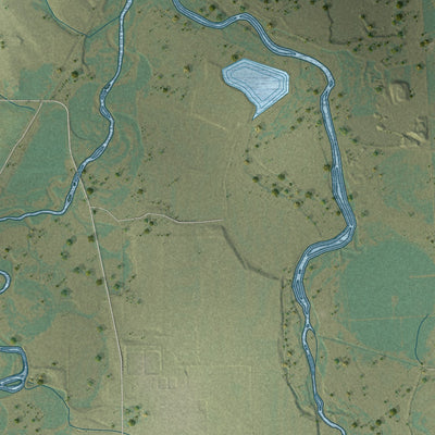 Second close-up of the map of Platteville, Colorado print showing more streets and buildings