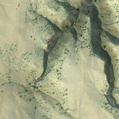 Close-up of the map of Pleasant View, Colorado print showing street and building detail