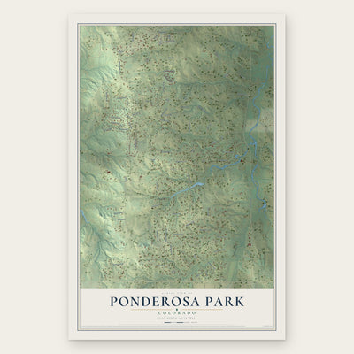 Ponderosa Park, Colorado map print, the full design