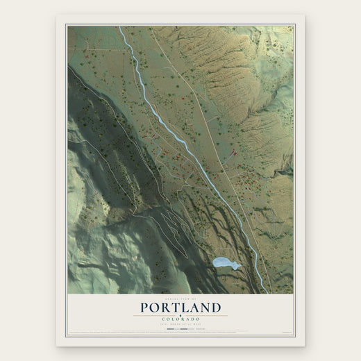 Portland, Colorado map print, the full design