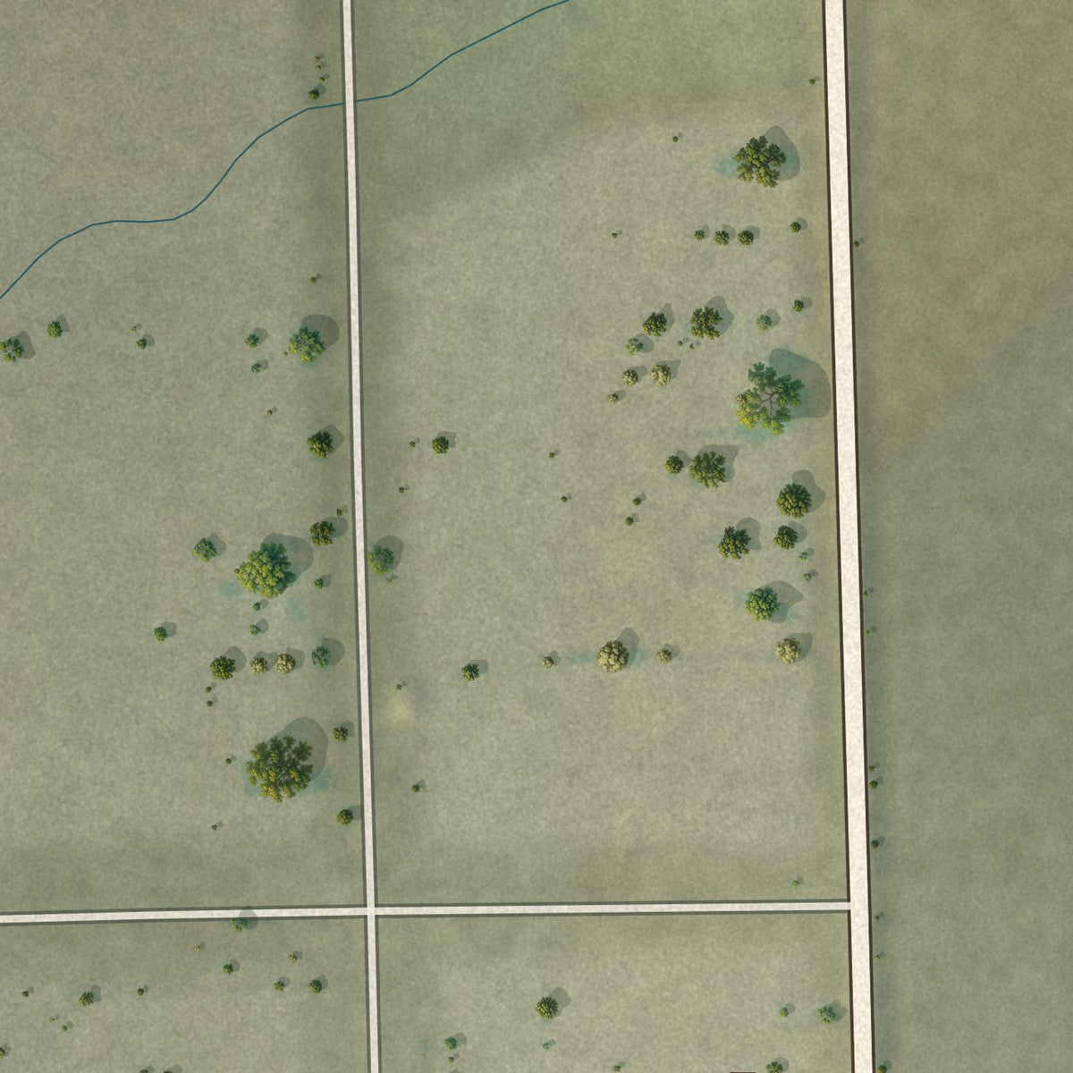 Second close-up of the map of Pritchett, Colorado print showing more streets and buildings