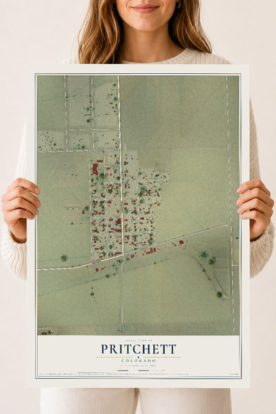 Map of Pritchett, Colorado, 18 x 24 inch unframed archival matte print