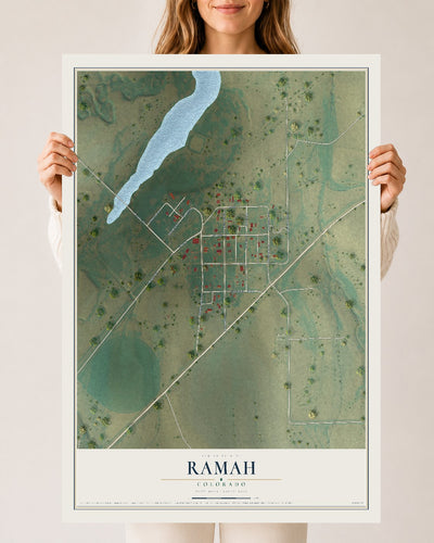 Map of Ramah, Colorado, 24 x 36 inch unframed archival matte print