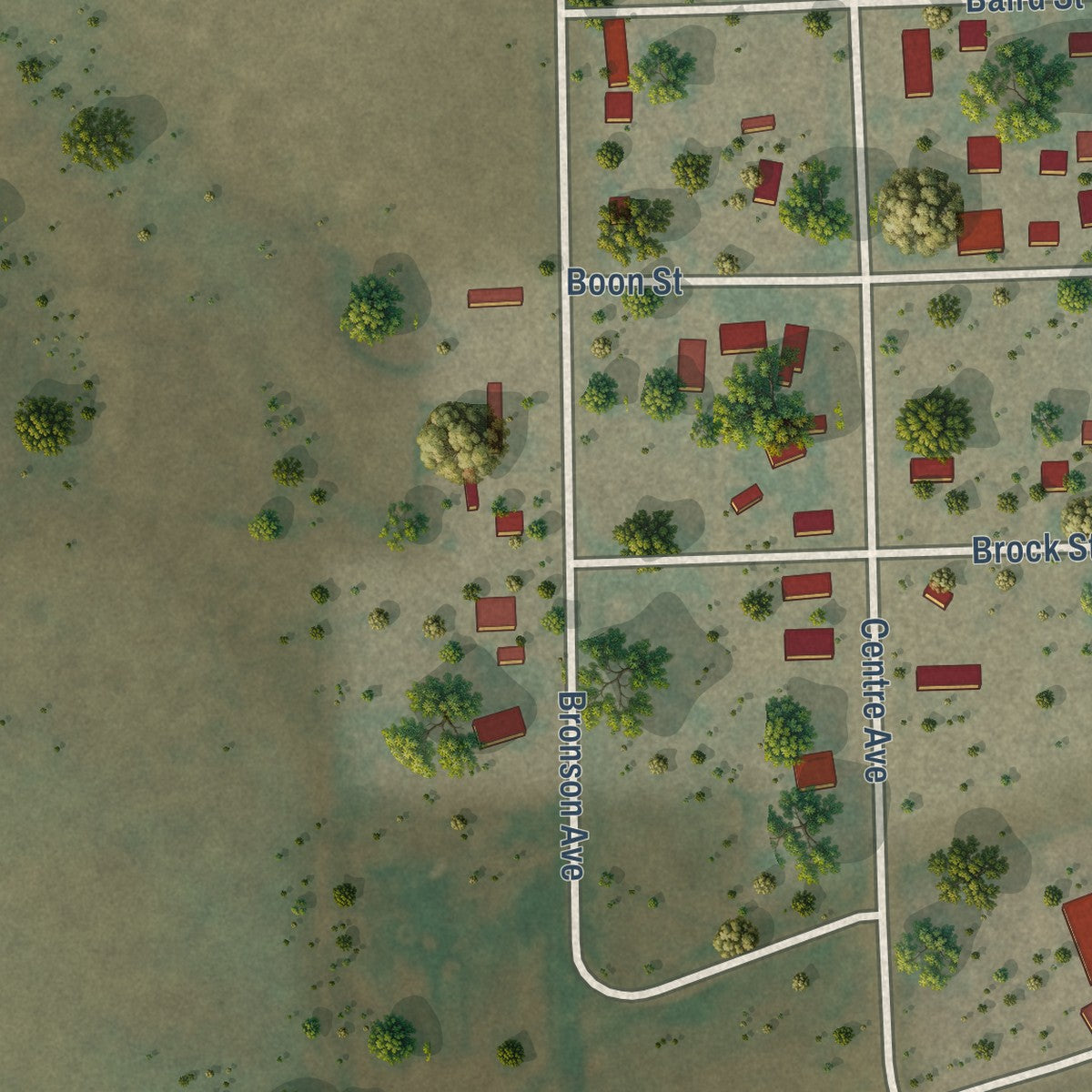Second close-up of the map of Raymer (New Raymer), Colorado print showing more streets and buildings