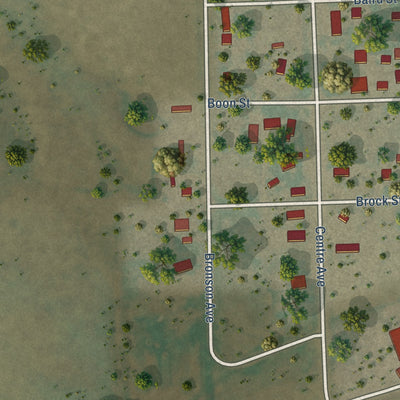 Second close-up of the map of Raymer (New Raymer), Colorado print showing more streets and buildings